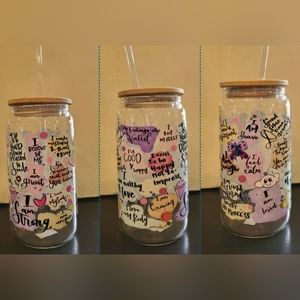 16 oz. Glass can, tumbler. UV dtf.